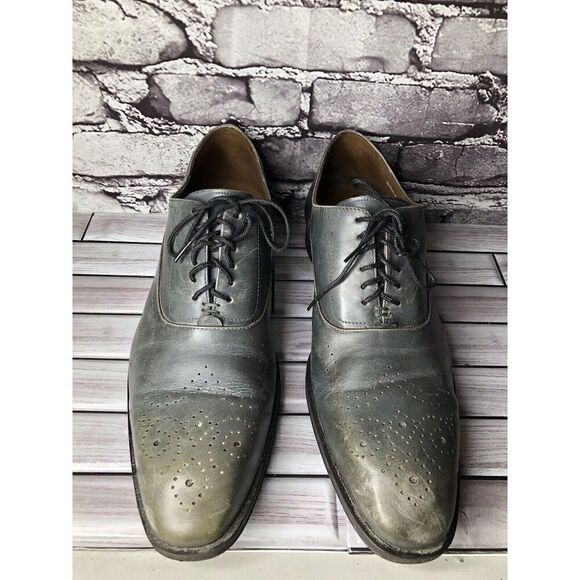 Donald J. Pliner SVEN-43 Blue Gray Leather Wingtip Dress Oxford Shoes Men Sz 10M main image 15
